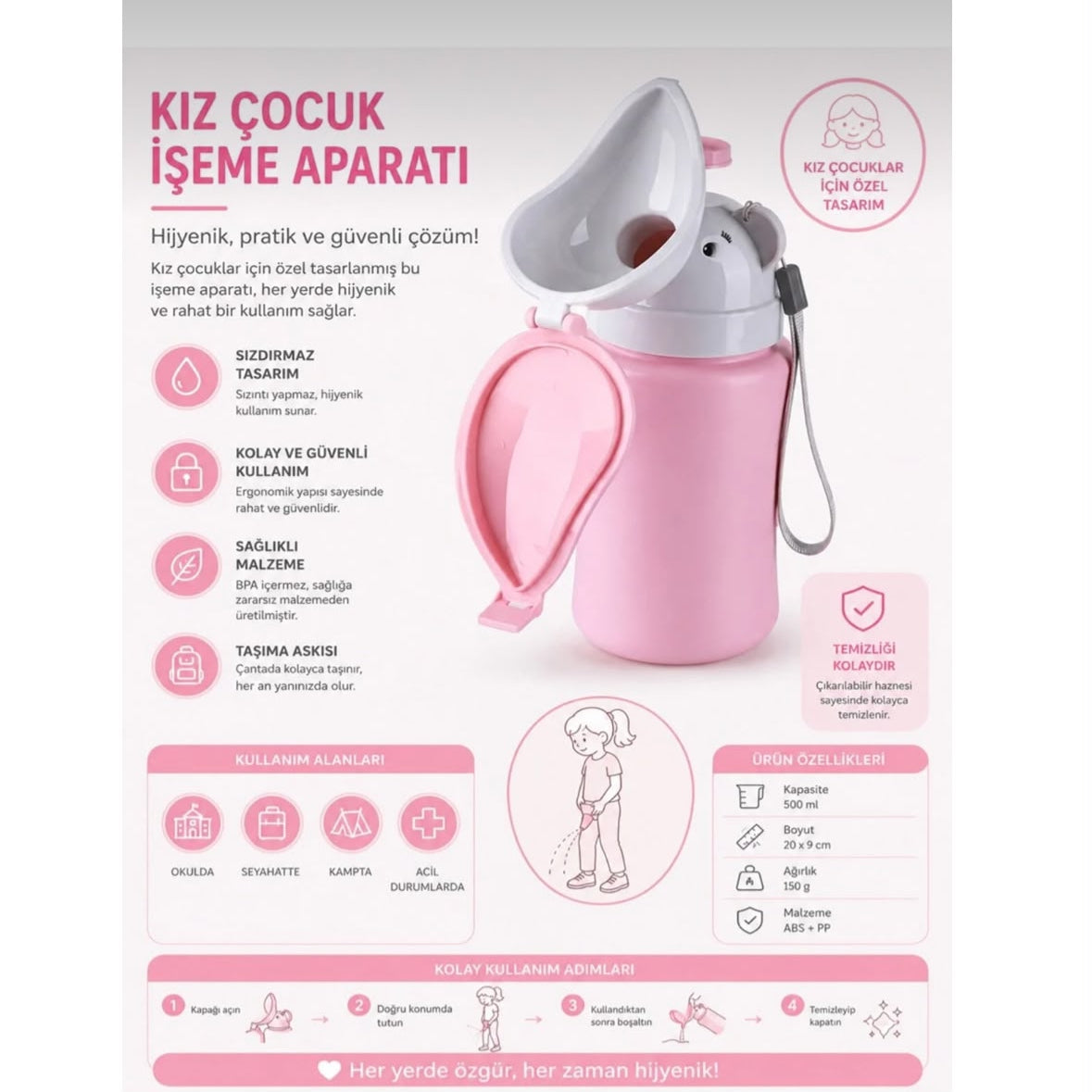 Çocuk Bebek Pisuvar İşeme Şişesi